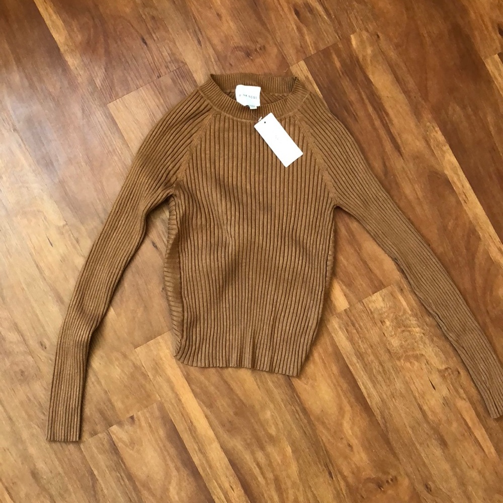 Pink Rose sweater with back cut-out